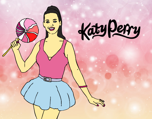 Desenho Katy Perry com um pirulito pintado por Keithy 