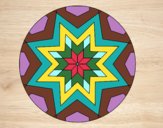 Desenho Mandala mosaico estrela pintado por JujuKB