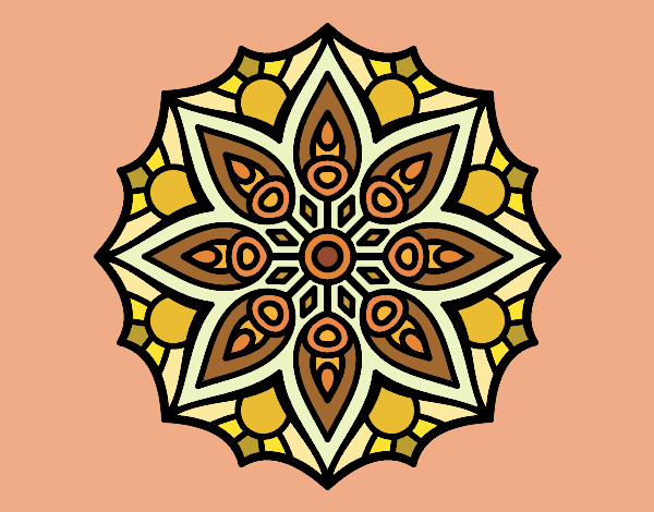 Desenho Mandala simetria simples pintado por alinepyros