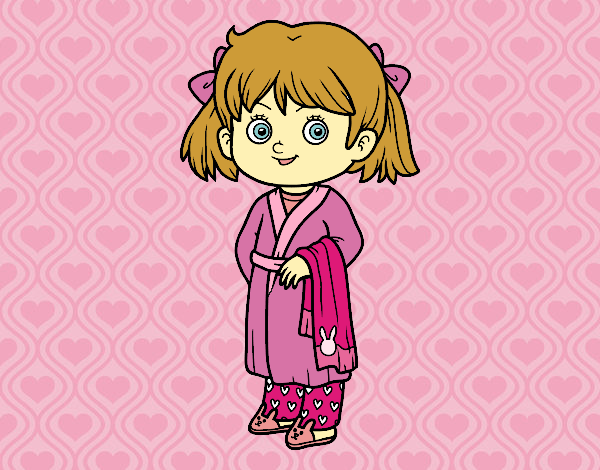 Desenho Menina com pijama pintado por Keithy 