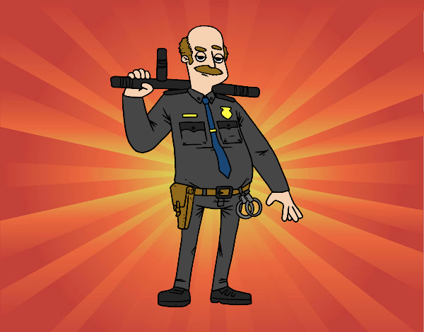 Desenho Policial veterano pintado por NdPraFazer