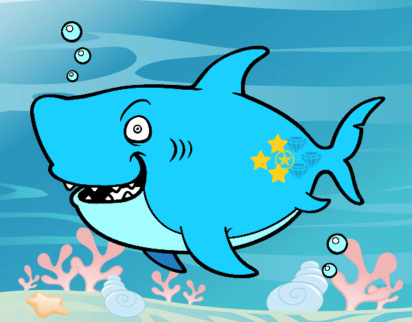 Desenho de Tubarão-baleia pintado e colorido por Usuário não registrado o  dia 08 de Agosto do 2015
