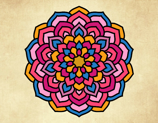 Desenho Mandala pétalas de flores pintado por mcastrode