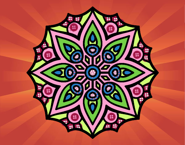 Desenho Mandala simetria simples pintado por mcastrode