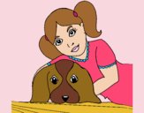 Desenho Menina a abraçar o seu cão pintado por TikkiGamer