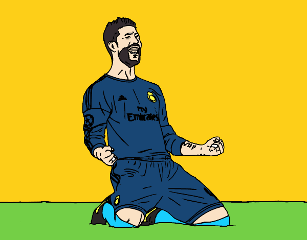 Sergio Ramos comemorando um gol