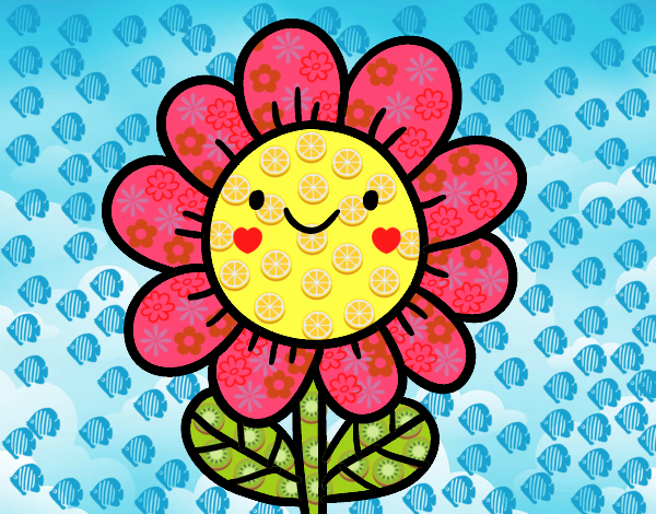 Desenho Uma flor sorridente pintado por ThaySilvaa