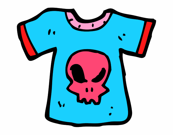 Desenho de Camiseta emo pintado e colorido por Usuário não