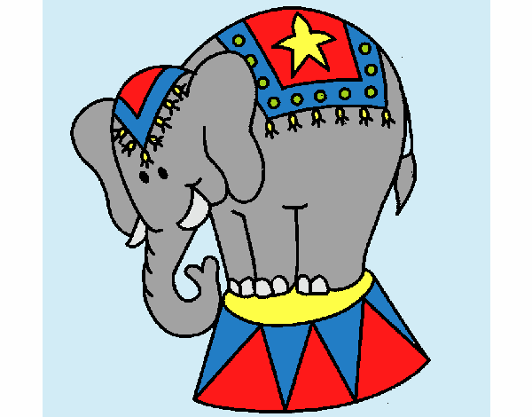 Desenho Elefante a actuar pintado por ThaySilvaa