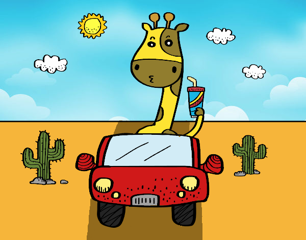 Desenho Girafa de condução pintado por ThaySilvaa
