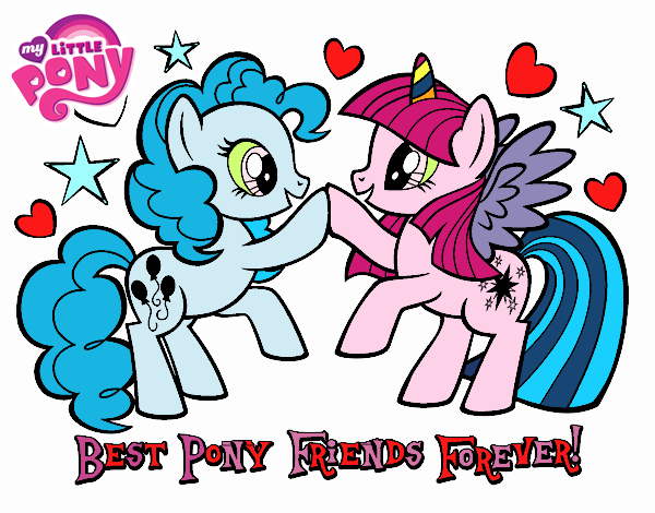 Desenho  Pony Melhores amigos para sempre pintado por Maris2