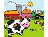Desenho Vaca na quinta pintado por ThaySilvaa