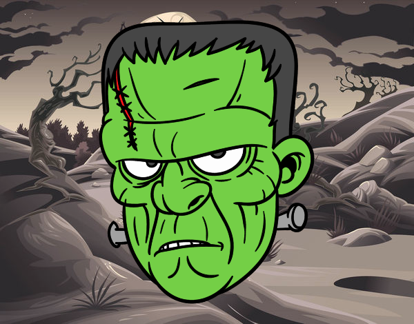 Desenho de Cara de Frankenstein para Colorir - Colorir.com