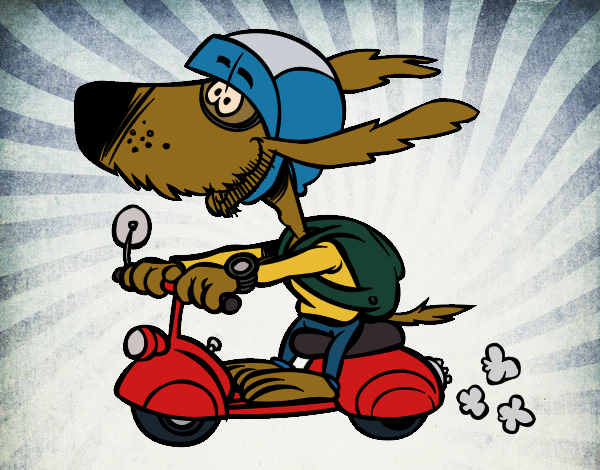Desenho Cão motociclista pintado por Craudia