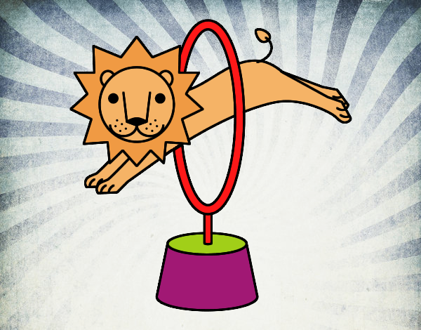 Desenho Leão saltando pintado por Craudia