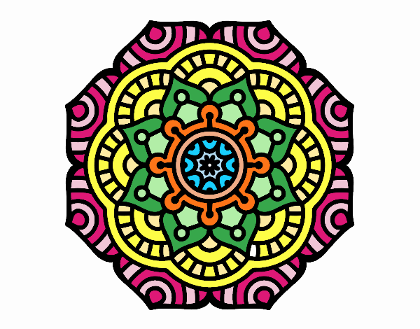 Desenho Mandala flor conceitual pintado por Craudia