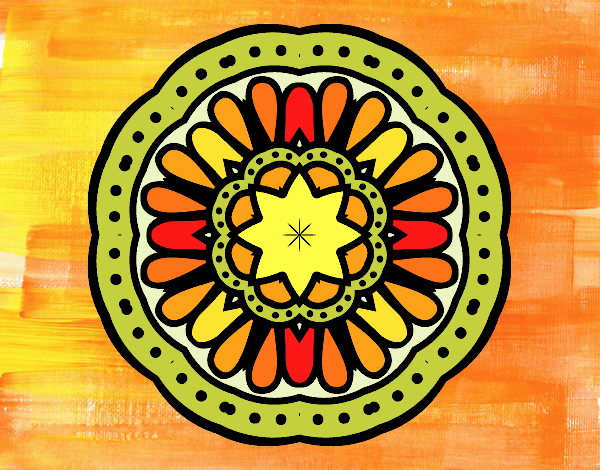 Desenho Mandala mosaico pintado por Craudia