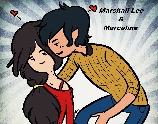 Desenho Marshall Lee e Marceline pintado por Craudia