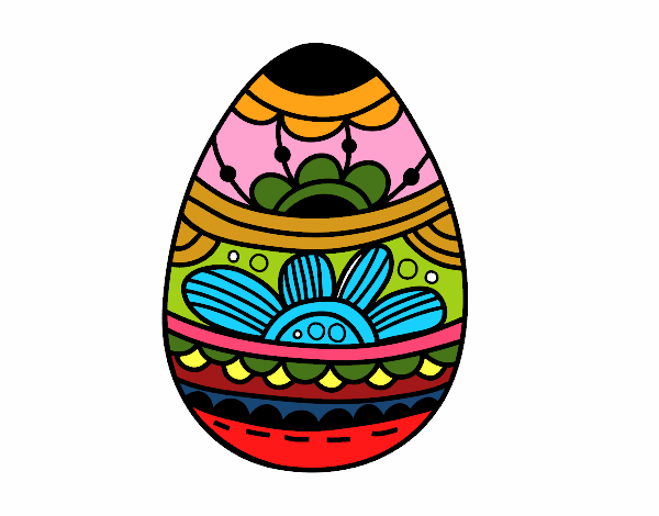 Desenho Ovo da Páscoa com estampa floral pintado por gifinotti