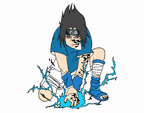 Desenho de Sasuke furioso pintado e colorido por Brenda5468 o dia