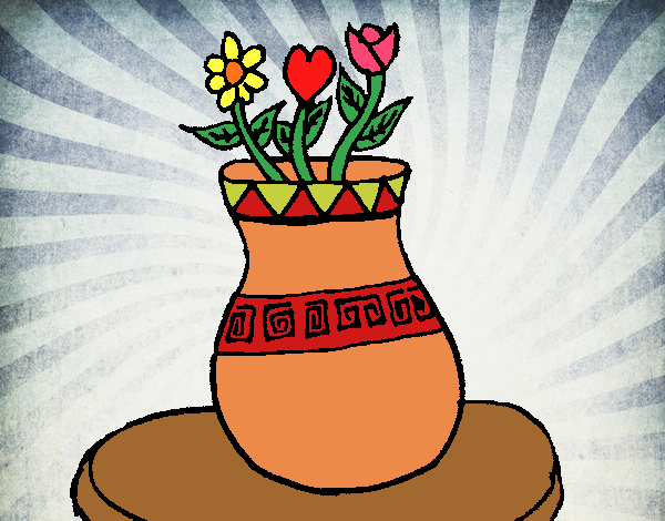 Desenho Vaso com flores pintado por Craudia
