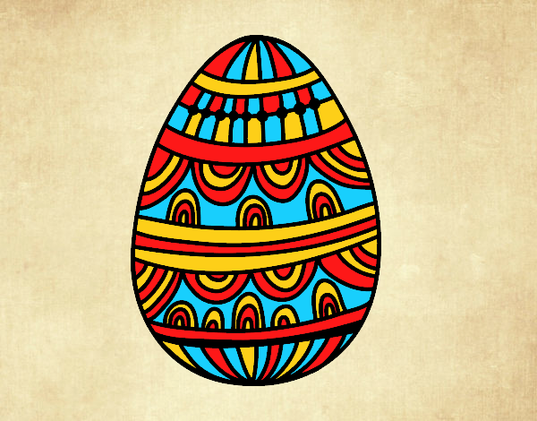 Desenho Um ovo da páscoa decorado pintado por Craudia