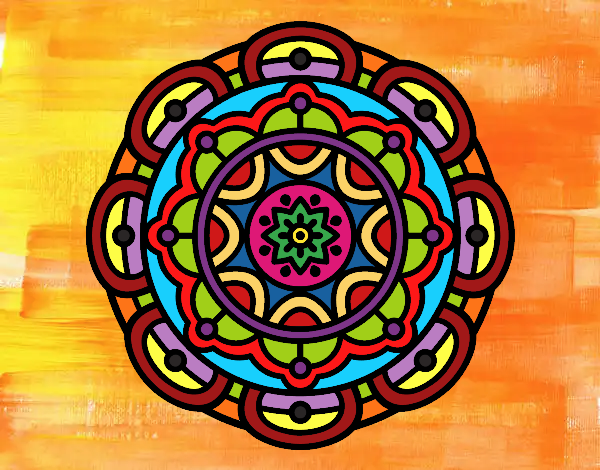 Desenho Mandala para relaxamento mental pintado por MeireIzi