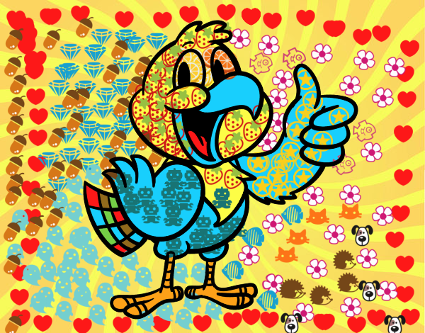 Desenho Papagaio feliz pintado por jjdantas