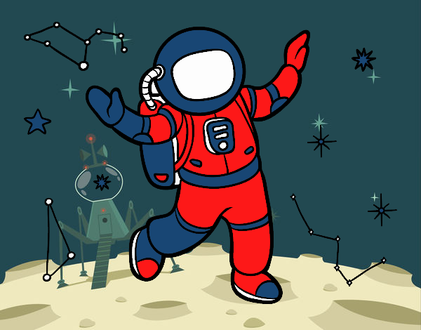 Um astronauta no espaço da estrela
