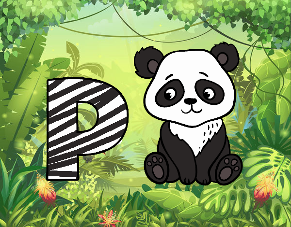 Desenho P de Panda pintado por Craudia