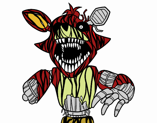 Desenho de Foxy aterrorizante de Five Nights at Freddy's pintado e colorido  por Usuário não registrado o dia 06 de Fevereiro do 2020