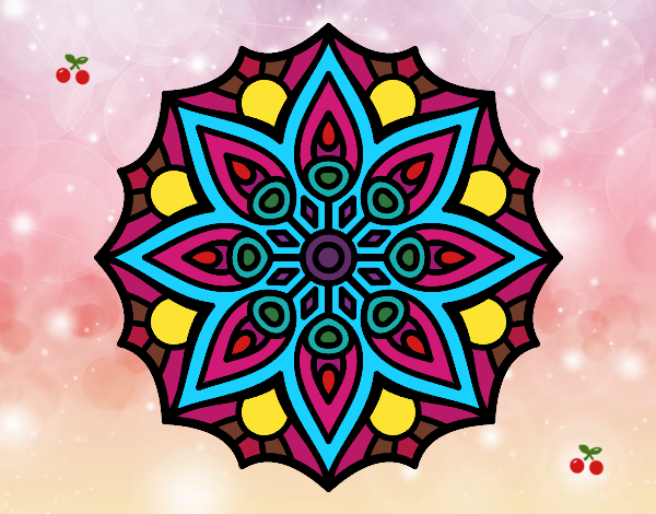 Desenho Mandala simetria simples pintado por JujuKB