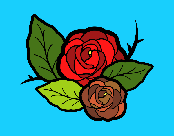 Desenho Duas rosas pintado por beca-loka
