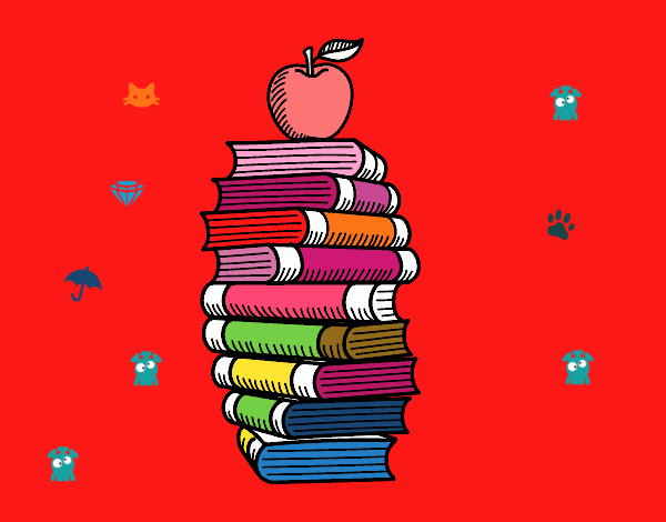 Livros e maçã