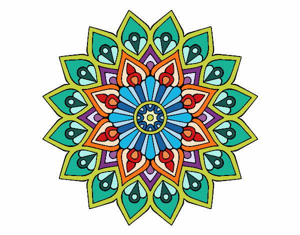 Desenho Mandala de flash crescente pintado por Craudia