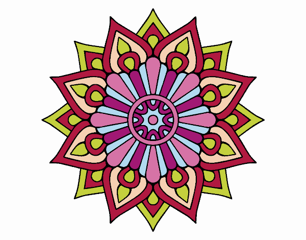 Desenho Uma mandala de flash floral pintado por Craudia