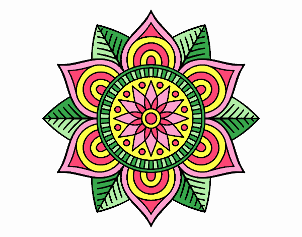 Desenho Mandala da flor da estrela pintado por Craudia