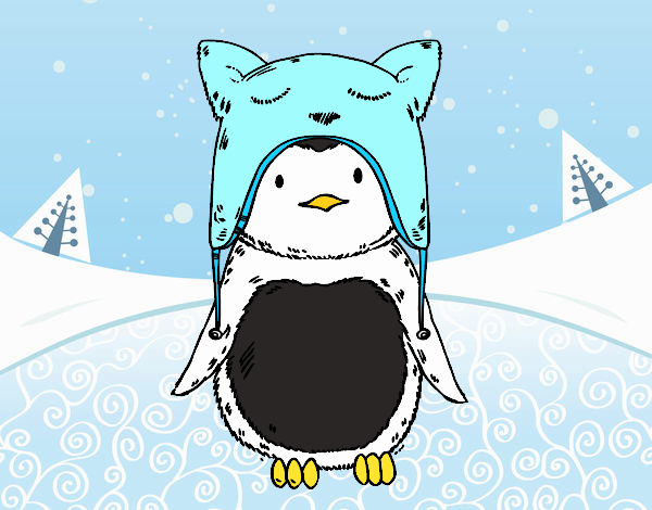 Pinguim com chapéu engraçado