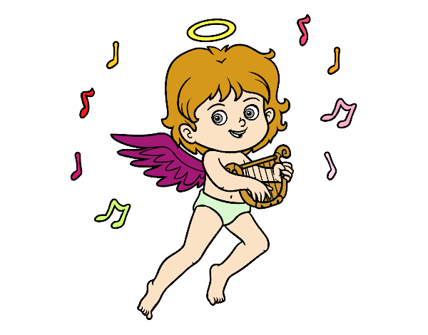 Cupido que joga a harpa
