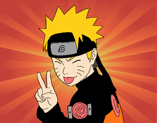 Desenho de Naruto puxando para fora a língua pintado e colorido por Boruto  o dia 30 de Janeiro do 2016