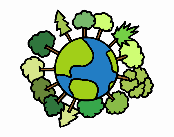 Planeta terra com árvores