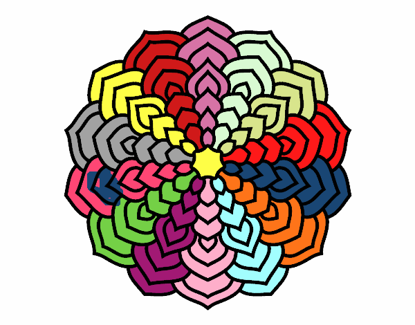 Desenho de Mandala pétalas de flores para Colorir - Colorir.com