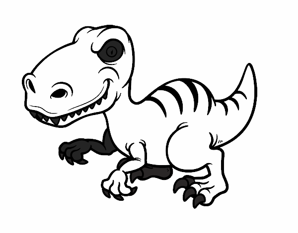 Desenho de Dinossauro velociraptor pintado e colorido por Usuário não  registrado o dia 07 de Setembro do 2018