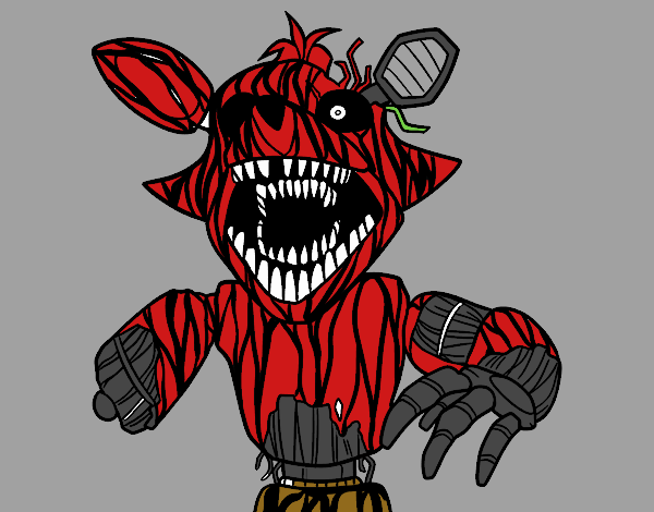 Desenho de Foxy aterrorizante de Five Nights at Freddy's pintado e colorido  por Usuário não registrado o dia 06 de Outobro do 2019