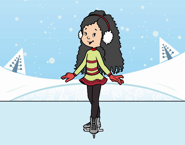 Menina do patinador de gelo
