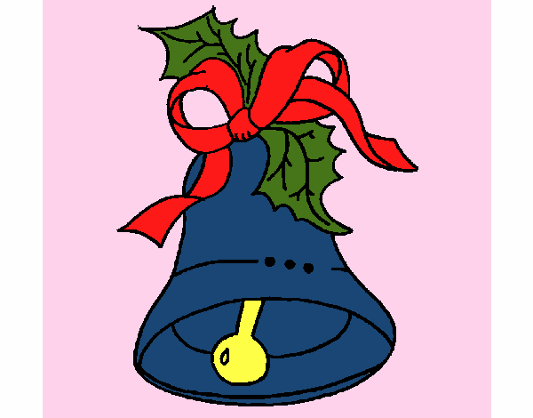 Clipart colorido de desenho de sino de natal