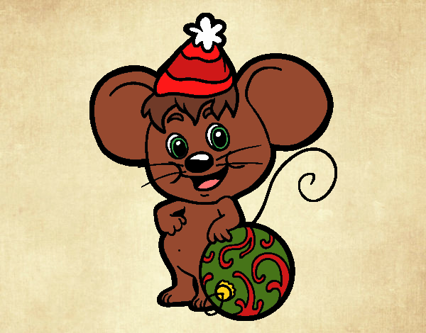 Rato com chapéu de Natal