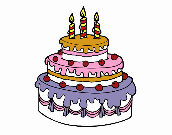 Desenho de bolo decorado pintado e colorido por Usuário não registrado o  dia 06 de Janeiro do 2020