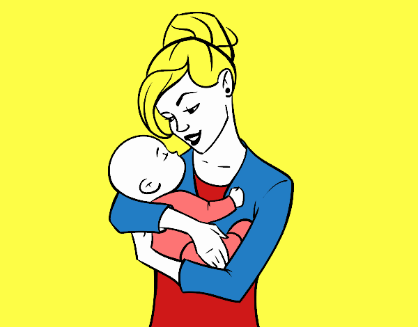 Mãe balançando seu bebê