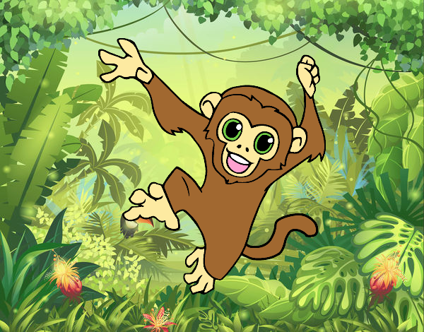 Desenho de Macaco-prego bebê pintado e colorido por Usuário não registrado  o dia 10 de Julho do 2016
